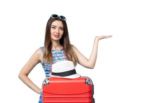 front view beautiful female preparing vacation with red bag hat blue space removebg preview Andaman Holiday Trips